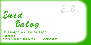 enid balog business card
